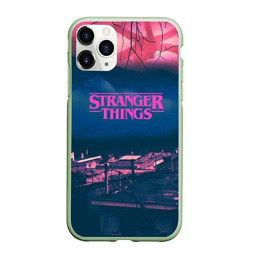 Чехол iPhone 11 Pro матовый Stranger Things: Pink Heaven / 3D-Салатовый – фото 1