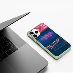 Чехол iPhone 11 Pro матовый Stranger Things: Pink Heaven, цвет: 3D-салатовый — фото 2
