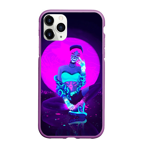 Чехол iPhone 11 Pro матовый Akali KDA / 3D-Фиолетовый – фото 1