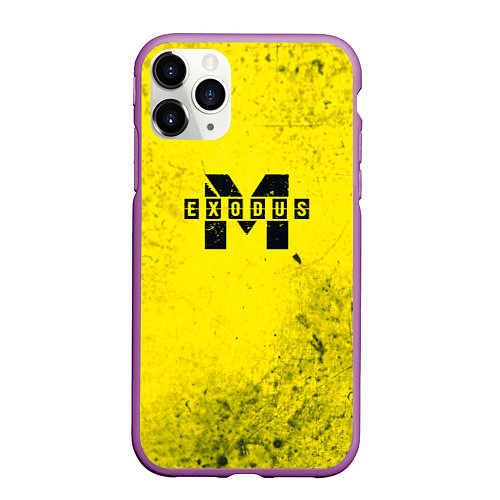 Чехол iPhone 11 Pro матовый Metro Exodus: Yellow Grunge / 3D-Фиолетовый – фото 1