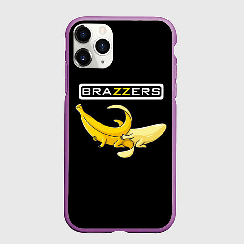 Чехол iPhone 11 Pro матовый Brazzers: Black Banana / 3D-Фиолетовый – фото 1