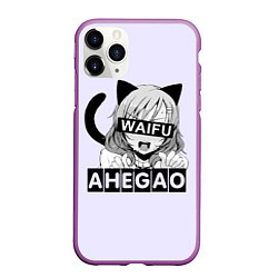 Чехол iPhone 11 Pro матовый Ahegao Waifu, цвет: 3D-фиолетовый