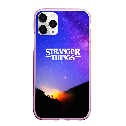 Чехол iPhone 11 Pro матовый Stranger Things: Space Rising / 3D-Розовый – фото 1