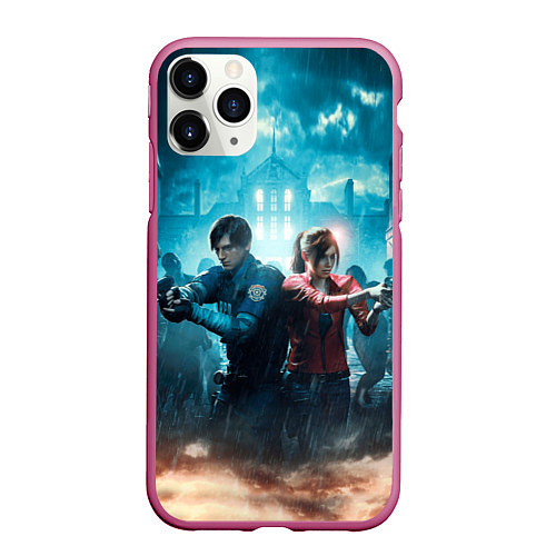 Чехол iPhone 11 Pro матовый Resident Evil 2 / 3D-Малиновый – фото 1