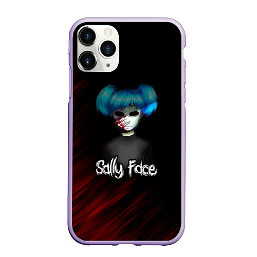 Чехол iPhone 11 Pro матовый Sally Face окровавленное лицо / 3D-Светло-сиреневый – фото 1