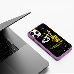 Чехол iPhone 11 Pro матовый TOP: Skeleton Clique, цвет: 3D-фиолетовый — фото 2