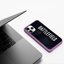 Чехол iPhone 11 Pro матовый BATTLEFIELD: Black Style, цвет: 3D-фиолетовый — фото 2