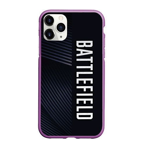 Чехол iPhone 11 Pro матовый BATTLEFIELD: Black Style / 3D-Фиолетовый – фото 1