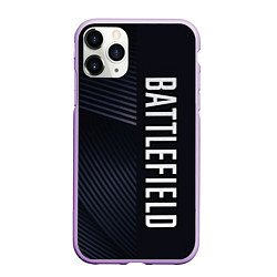 Чехол iPhone 11 Pro матовый BATTLEFIELD: Black Style, цвет: 3D-сиреневый