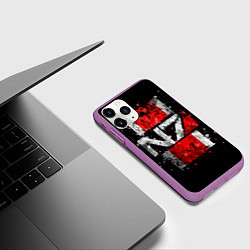 Чехол iPhone 11 Pro матовый Mass Effect N7, цвет: 3D-фиолетовый — фото 2