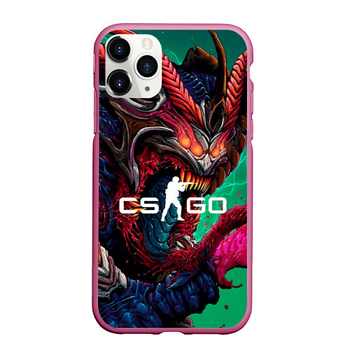 Чехол iPhone 11 Pro матовый CS GO hyper beast skin / 3D-Малиновый – фото 1