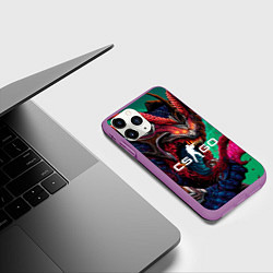 Чехол iPhone 11 Pro матовый CS GO hyper beast skin, цвет: 3D-фиолетовый — фото 2