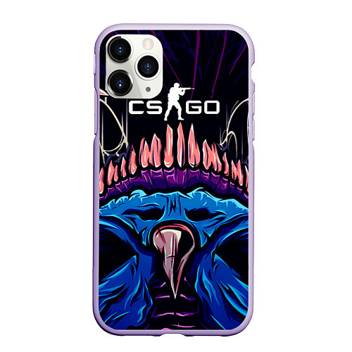 Чехол iPhone 11 Pro матовый CS:GO Hyper Beast Skin / 3D-Светло-сиреневый – фото 1