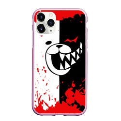 Чехол iPhone 11 Pro матовый MONOKUMA Blood, цвет: 3D-розовый