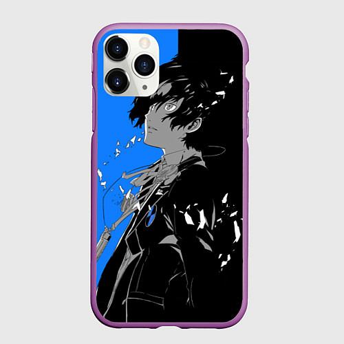 Чехол iPhone 11 Pro матовый Makoto Yuki: Persona 5 / 3D-Фиолетовый – фото 1