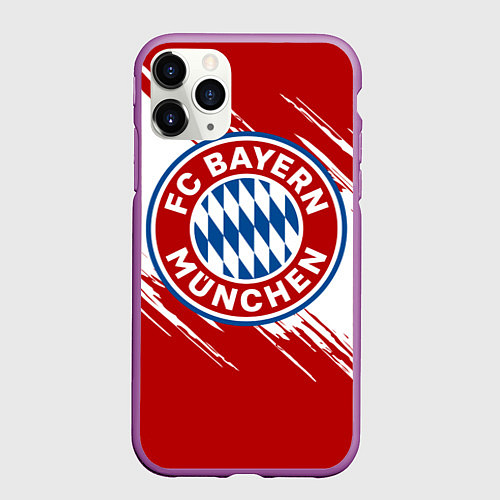 Чехол iPhone 11 Pro матовый ФК Бавария / 3D-Фиолетовый – фото 1