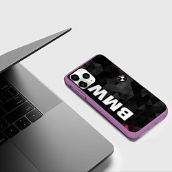 Чехол iPhone 11 Pro матовый BMW: Polygon, цвет: 3D-фиолетовый — фото 2