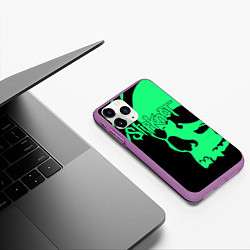 Чехол iPhone 11 Pro матовый Slipknot: Acid Skull, цвет: 3D-фиолетовый — фото 2