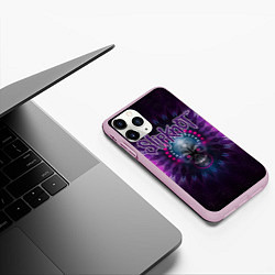 Чехол iPhone 11 Pro матовый Slipknot: Neon Skull, цвет: 3D-розовый — фото 2