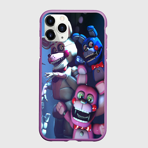 Чехол iPhone 11 Pro матовый Five Nights at Freddys / 3D-Фиолетовый – фото 1