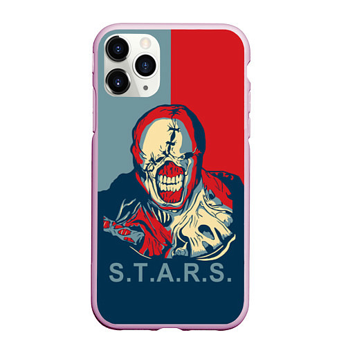 Чехол iPhone 11 Pro матовый STARS / 3D-Розовый – фото 1