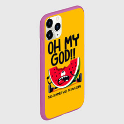 Чехол iPhone 11 Pro матовый Oh my God!, цвет: 3D-фиолетовый — фото 2