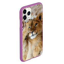Чехол iPhone 11 Pro матовый Львенок, цвет: 3D-фиолетовый — фото 2