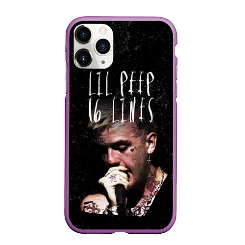 Чехол iPhone 11 Pro матовый Lil Peep: 16 Lines / 3D-Фиолетовый – фото 1