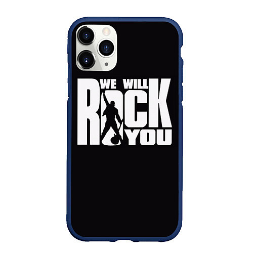 Чехол iPhone 11 Pro матовый Queen: We will rock you / 3D-Тёмно-синий – фото 1