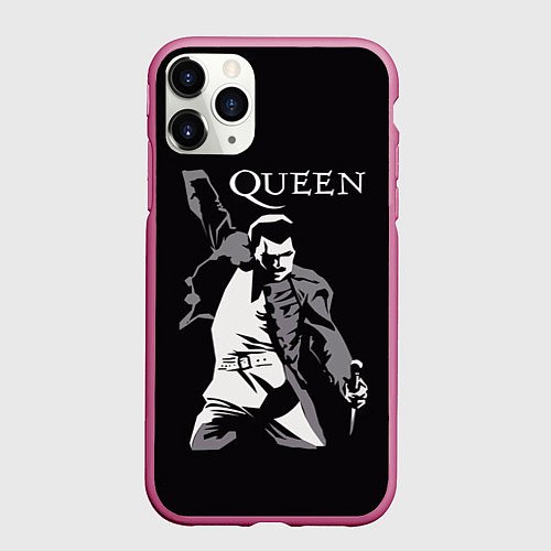 Чехол iPhone 11 Pro матовый Queen Star / 3D-Малиновый – фото 1