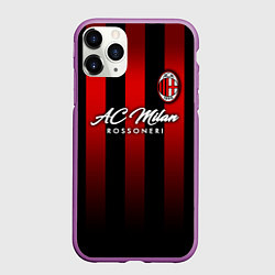 Чехол iPhone 11 Pro матовый AC Milan, цвет: 3D-фиолетовый