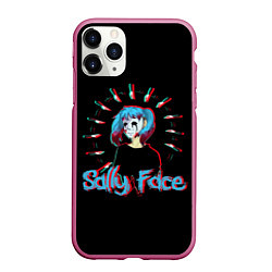 Чехол iPhone 11 Pro матовый Sally Face, цвет: 3D-малиновый
