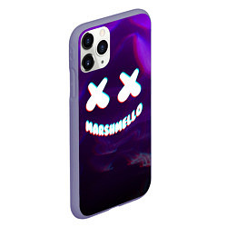 Чехол iPhone 11 Pro матовый Marshmello: Violet Glitch, цвет: 3D-серый — фото 2