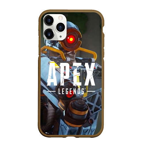 Чехол iPhone 11 Pro матовый Apex Legends: Robot / 3D-Коричневый – фото 1