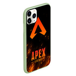 Чехол iPhone 11 Pro матовый Apex Legends: Orange Flame, цвет: 3D-салатовый — фото 2