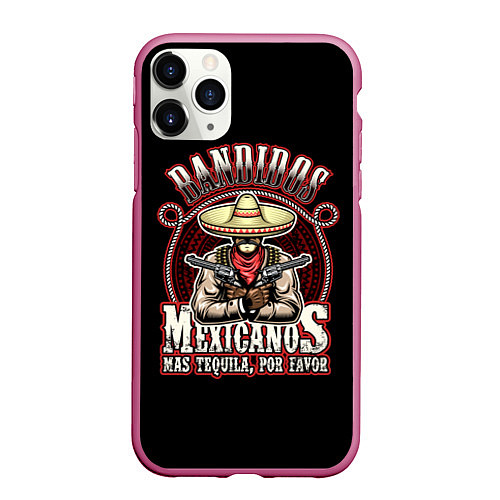 Чехол iPhone 11 Pro матовый Bandidos / 3D-Малиновый – фото 1