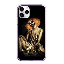 Чехол iPhone 11 Pro матовый Хэллоуинская клоуниха зомби, цвет: 3D-светло-сиреневый