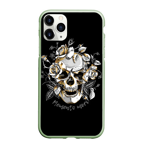 Чехол iPhone 11 Pro матовый Memento Mori / 3D-Салатовый – фото 1