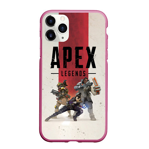 Чехол iPhone 11 Pro матовый Apex Legends / 3D-Малиновый – фото 1