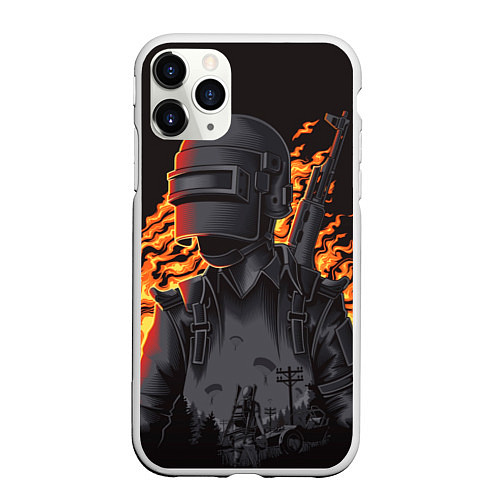 Чехол iPhone 11 Pro матовый PUBG: Loot Soldiers / 3D-Белый – фото 1