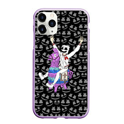 Чехол iPhone 11 Pro матовый Marshmello x Llama, цвет: 3D-сиреневый