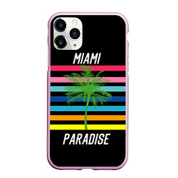 Чехол iPhone 11 Pro матовый Miami Paradise, цвет: 3D-розовый