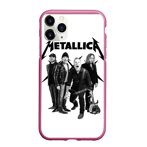 Чехол iPhone 11 Pro матовый Metallica / 3D-Малиновый – фото 1