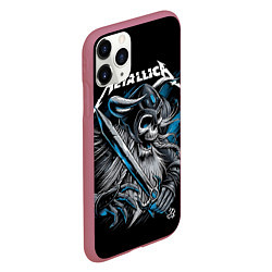 Чехол iPhone 11 Pro матовый Metallica, цвет: 3D-малиновый — фото 2