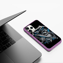 Чехол iPhone 11 Pro матовый Metallica, цвет: 3D-фиолетовый — фото 2