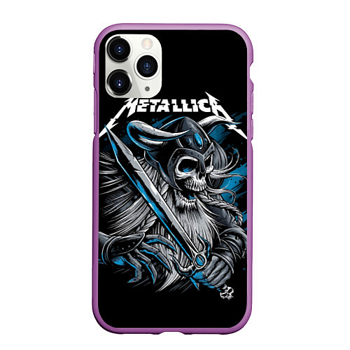 Чехол iPhone 11 Pro матовый Metallica / 3D-Фиолетовый – фото 1