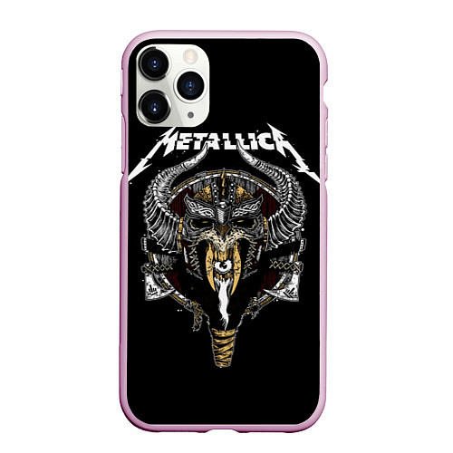 Чехол iPhone 11 Pro матовый Metallica: Hard Metal / 3D-Розовый – фото 1