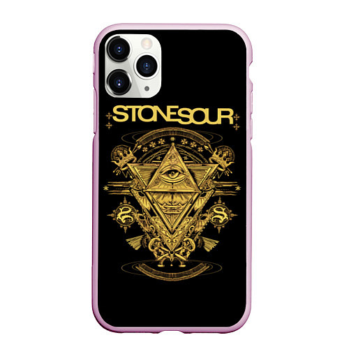 Чехол iPhone 11 Pro матовый Stone Sour / 3D-Розовый – фото 1