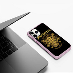 Чехол iPhone 11 Pro матовый Stone Sour, цвет: 3D-розовый — фото 2