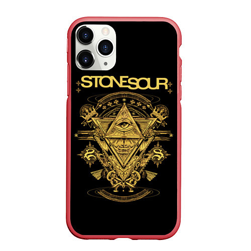 Чехол iPhone 11 Pro матовый Stone Sour / 3D-Красный – фото 1